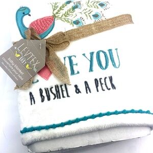 Baby Blanket Levtex White I Love You A Bushel & A Peck Infants30x40in Peacock